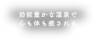 効能豊かな温泉で心も体も癒される