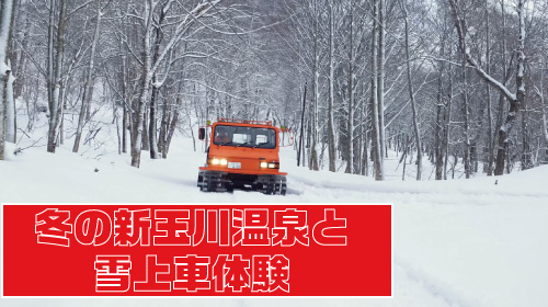 冬の新玉川温泉と雪上車体験