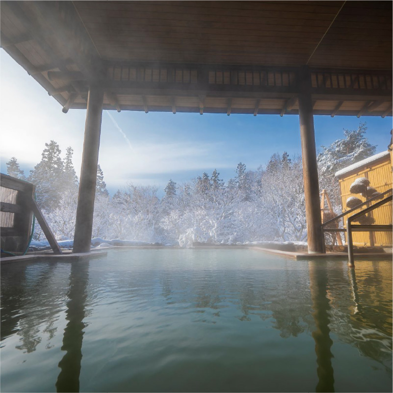 源泉掛け流しの温泉露天風呂