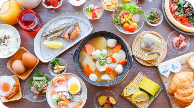 地産地消を大切にした朝食ブッフェ