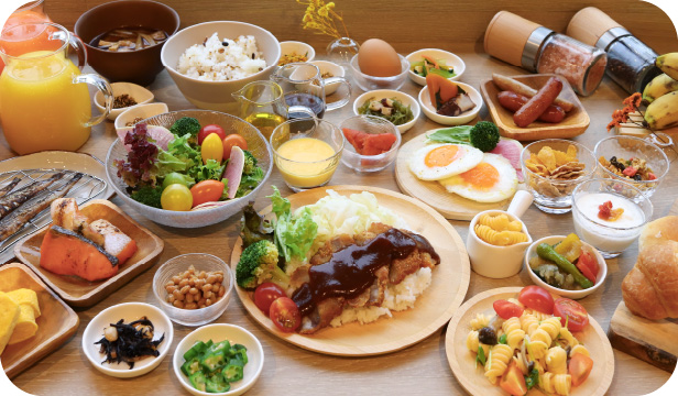 地産地消を大切にした朝食ブッフェ